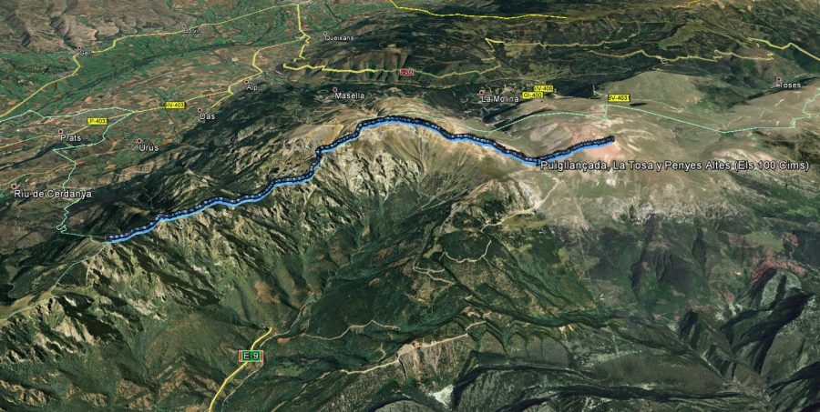 Ruta: Puigllançada (2.409 m.), La Tosa (2.536 m.) y Penyes Altes (2.275 m.) (Els 100 Cims)